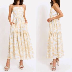 NEW Christian LaCroix Linen Foral dress in sky blue